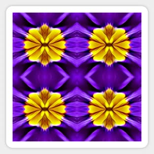 Royal Purple Violet Primrose With Gold Pattern 1 Sticker